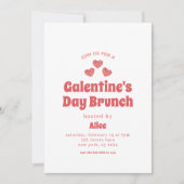 Retro Galentine's Day Brunch Valentinstag Einladung (Vorderseite)