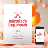 Retro Galentine's Day Brunch Valentinstag Einladung