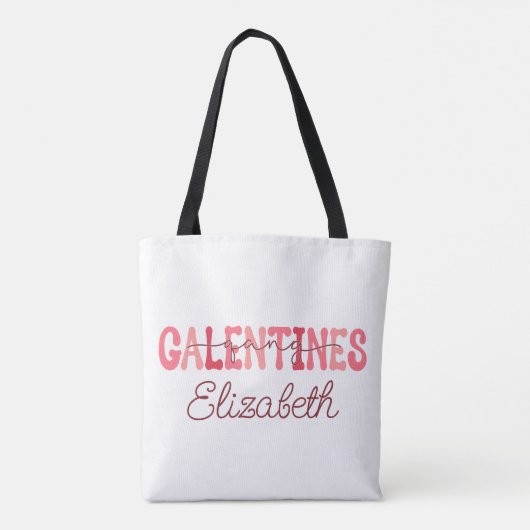 Retro "Galentine's Gang" Individuelle Name T - Shi Tasche (Rückseite)
