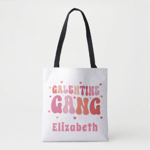 Retro "Galentine's Gang" Individuelle Name Tote Ba Tasche