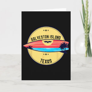 Retro Galveston Island Strand Texas Strand Surfen Karte