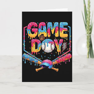Retro Game Day Baseball Eis Drip Geschenk für mich Karte