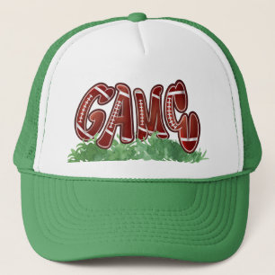 Retro Game Day Football Trucker Hut - Grün und Wh Truckerkappe