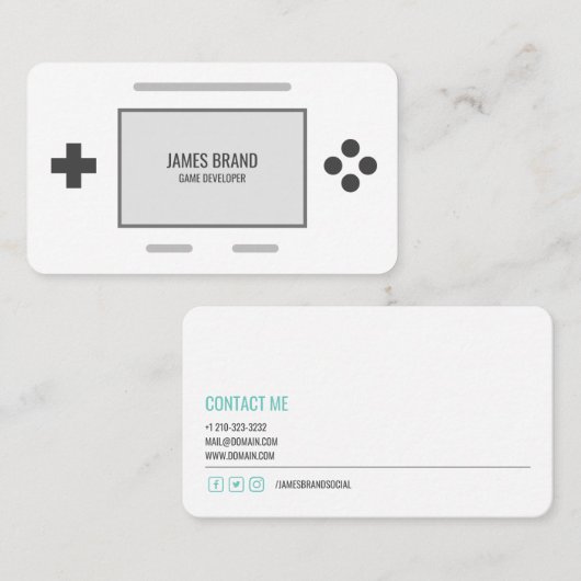 Retro Game Developer Visitenkarte (Vorne/Hinten)