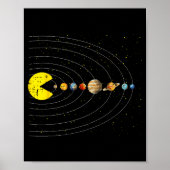 Retro Game Eating Planets Space Galaxy Gaming Boys Poster (Vorne)