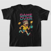Retro “Game Over” Coffee Rush – Funny Running Cart T-Shirt (Ablage )