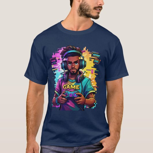 Retro Game Over T-Shirt Stylish Gaming Graphic T - (Vorderseite)
