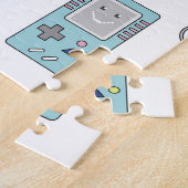 Retro-Gamecontroller: Farbenloses Muster Puzzle (Seite)