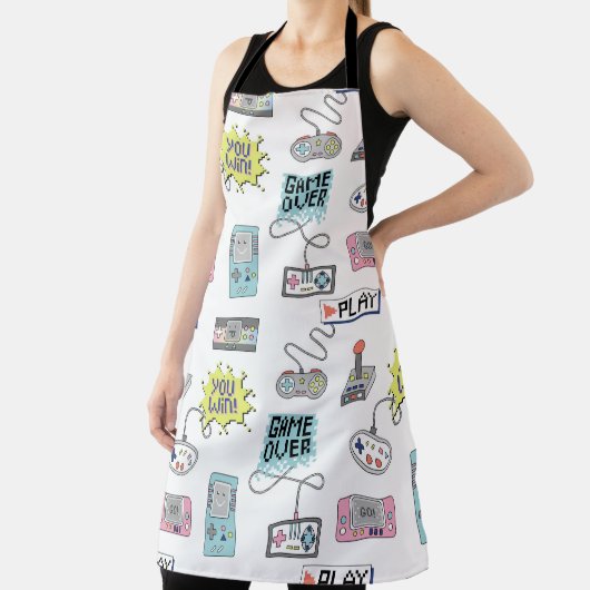 Retro-Gamecontroller: Farbenloses Muster Schürze (InSitu)