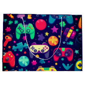 Retro Gamer Arcade Birthday Große Geschenktüte (Rückseite)