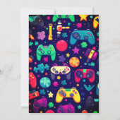 Retro Gamer Arcade Geburtstagsparty Einladung (Rückseite)