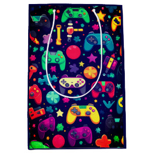 Retro Gamer Arcade Geschenktasche Mittlere Geschenktüte