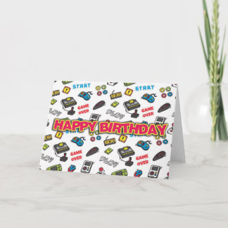 Retro Gamer Birthday Card Karte
