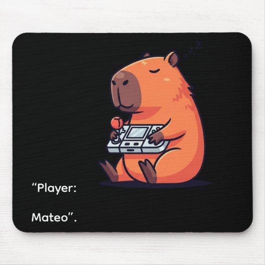 Retro Gamer Capybara Mousepad – Old School Vibes (Vorne)