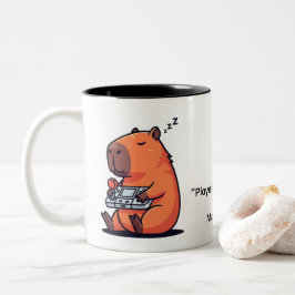 Retro Gamer Capybara Mug – Old School Vibes Zweifarbige Tasse