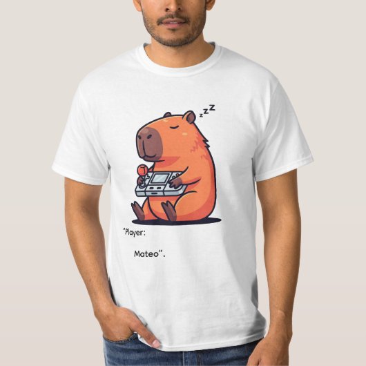 Retro Gamer Capybara T-Shirt – Old School Vibes (Vorderseite)