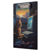 Retro Gamer Cat | 8-Bit Pixel Art Gaming Klemmbrett (Links)