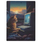 Retro Gamer Cat | 8-Bit Pixel Art Gaming Klemmbrett (Rückseite)
