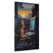 Retro Gamer Cat | 8-Bit Pixel Art Gaming Klemmbrett (Rechts)