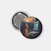 Retro Gamer Cat | 8-Bit Pixel Art Gaming Magnet (Vorderseite/Rückseite)