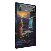 Retro Gamer Cat | 8-Bit Pixel Art Gaming Mini Klemmbrett (Schrägansicht)
