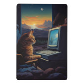 Retro Gamer Cat | 8-Bit Pixel Art Gaming Mini Klemmbrett (Rückseite)
