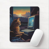 Retro Gamer Cat | 8-Bit Pixel Art Gaming Mousepad (Mit Mouse)