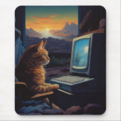 Retro Gamer Cat | 8-Bit Pixel Art Gaming Mousepad (Vorne)