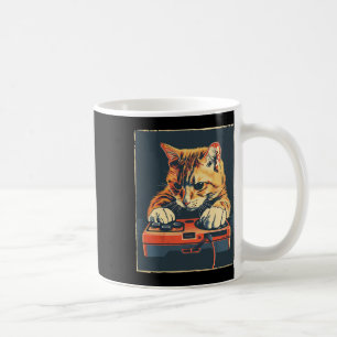 Retro Gamer Cat mit Spielekonsole für Spiel Kaffeetasse