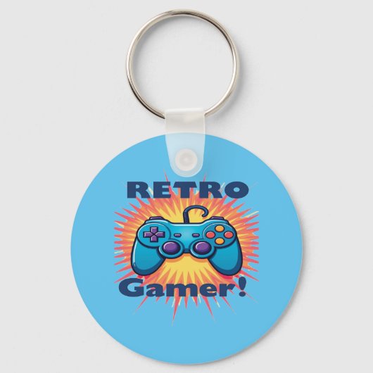 Retro Gamer Controller Design für klassisches Gami Schlüsselanhänger (Vorderseite)