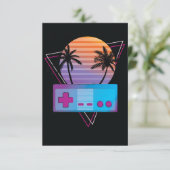 Retro Gamer Controller RSVP Karte (Stehend Vorderseite)