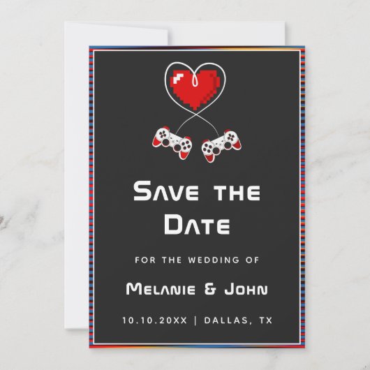 Retro Gamer Gaming Liebhaber Geek Funny Nerdy Simp Save The Date (Vorderseite)