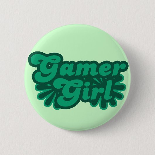 Retro Gamer Girl Button (Vorderseite)