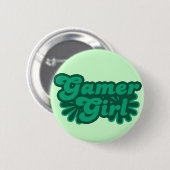 Retro Gamer Girl Button (Vorne & Hinten)