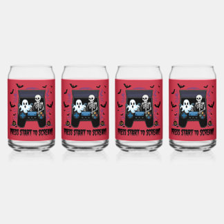 Retro Gamer Halloween - Skelett-Arcade-Automat Dosenglas