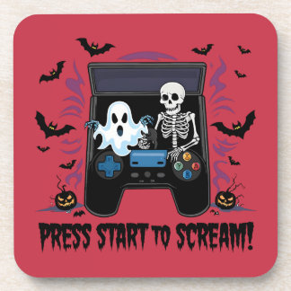Retro Gamer Halloween - Skelett-Arcade-Automat Getränkeuntersetzer