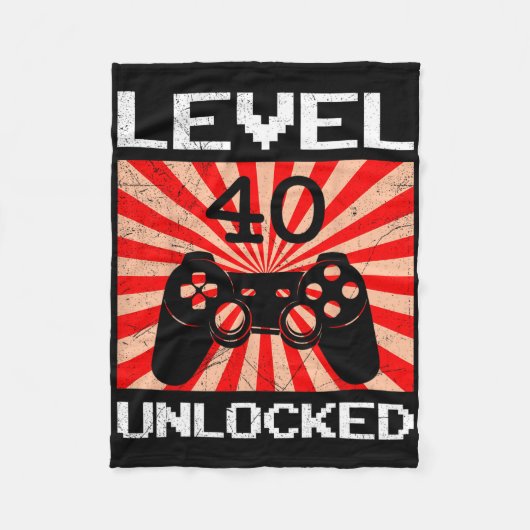 Retro-Gamer hat Level 40 freigeschaltet Controller Fleecedecke (Vorderseite)