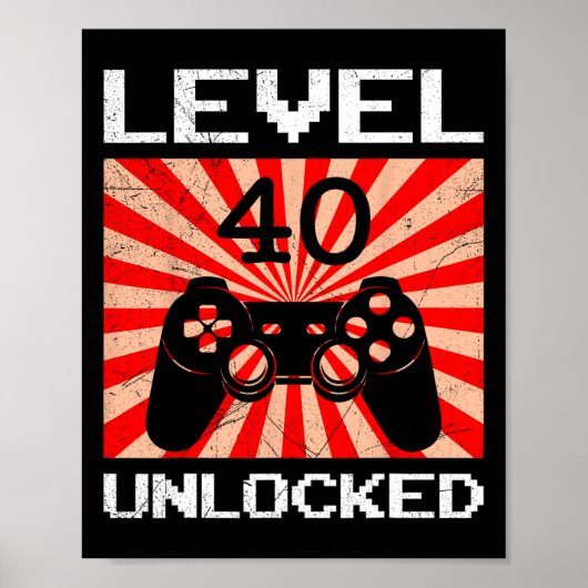 Retro-Gamer hat Level 40 freigeschaltet Controller Poster (Vorne)