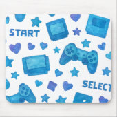 Retro Gamer Mouse Pad - Blue Video Game Controller Mousepad (Vorne)