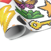 Retro Gamer Pixel Wrapping Paper Geschenkpapier (Rolleneckpunkt)