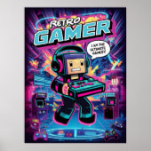 Retro Gamer Robot Poster (Vorne)