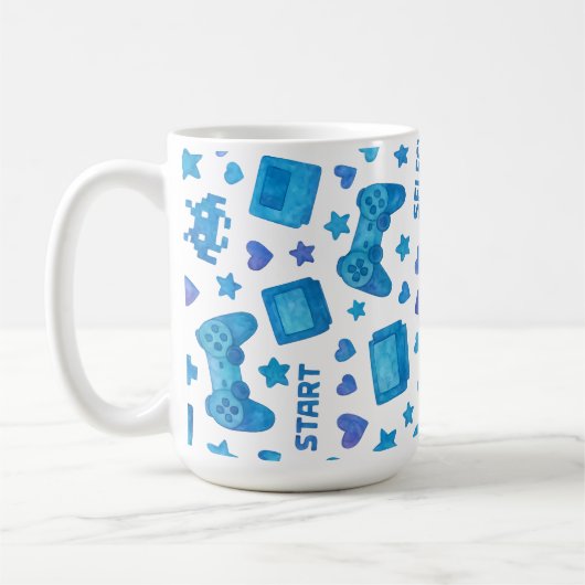 Retro Gamer Tasse - Blue Video Game Controller (Links)