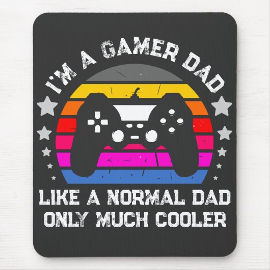 Retro-Gamer-Vater cooler als normaler Vater Mousepad (Vorne)