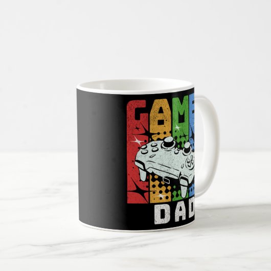 Retro Gamer Vater Kaffeetasse (VorderseiteRechts)