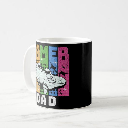 Retro Gamer Vater Kaffeetasse (Vorderseite Links)