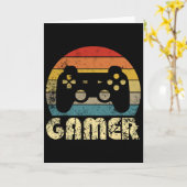 Retro Gamer Video Game Player Boys Teens Men  Karte (Gelbe Blume)
