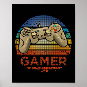 Retro-Gamer Videospiel-Player Jungen Mädchen Teena Poster