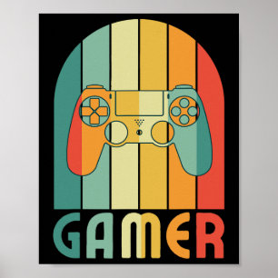 Retro-Gamer-Videospiel-Spieler für Game-Player-Gam Poster