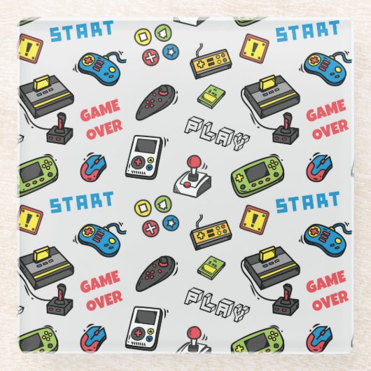 Retro Gamer-Vintage Konsolen Glasuntersetzer (Vorderseite)