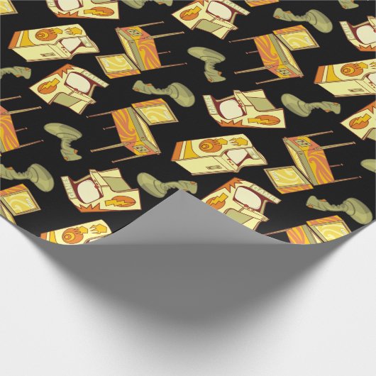 Retro Games Pattern Geschenkpapier (Ecke)